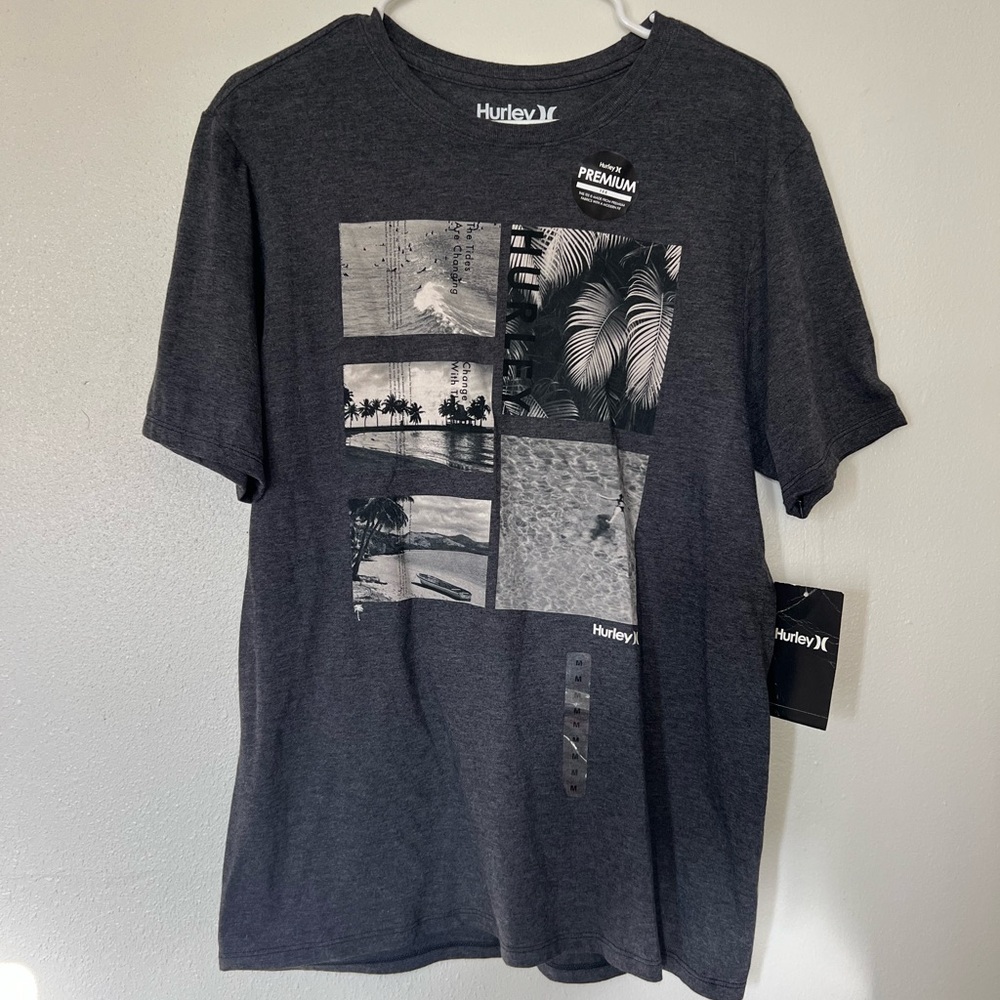 Hurley Mens T Shirt Medium premium tee modern fit Heather gray